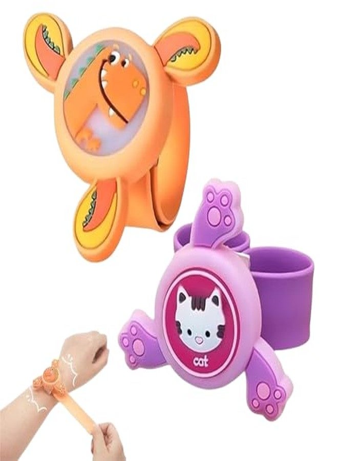 BSP سوار معصم للأطفال من BSP، مناسب للأولاد والبنات، سوار دوار لطيف برسومات كرتونية، مزود بإضاءة LED، هدية رائعة لأعياد الميلاد للأطفال (عبوة من قطعتين). - Image 1